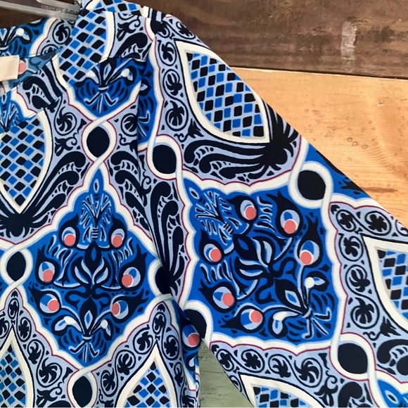 Ann Taylor Loft Blue Printed Long Tunic Women’s Dress Size XS Shift Dress - Picture 9 of 15